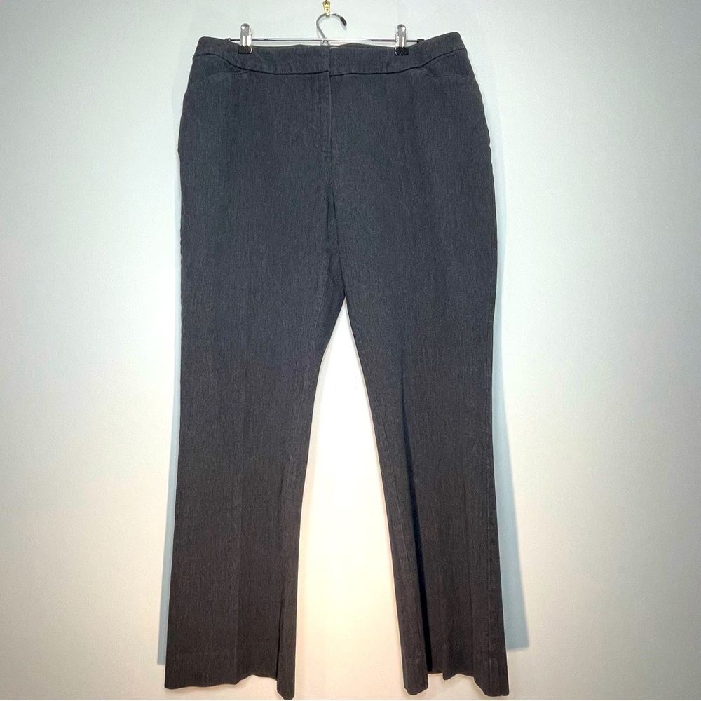 Chico’s Dark Heather Gray Straight Leg Pants Stretch Chico Size 2.5 (US 14)